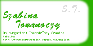 szabina tomanoczy business card